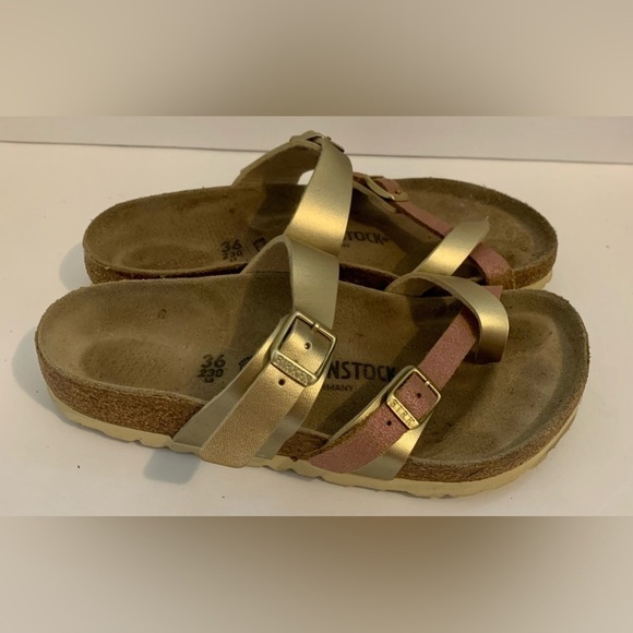 Birkenstock Shoes - Women’s Birkenstocks -gold and pink